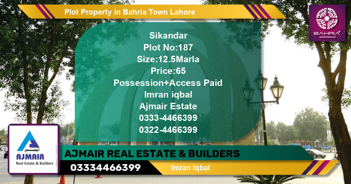 Residential Plot for Sale in Bahria Town, Lahore - (BP-44412)