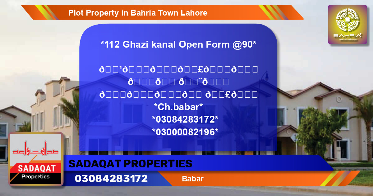 Residential Plot for Sale in Bahria Town, Lahore - (BP-44432)