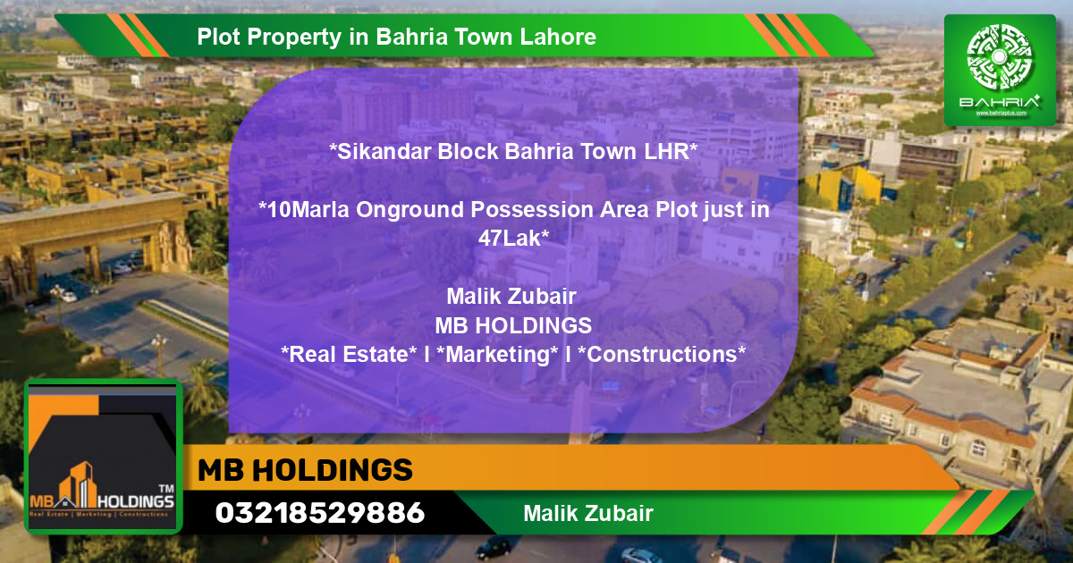 Residential Plot for Sale in Bahria Town, Lahore - (BP-44445)