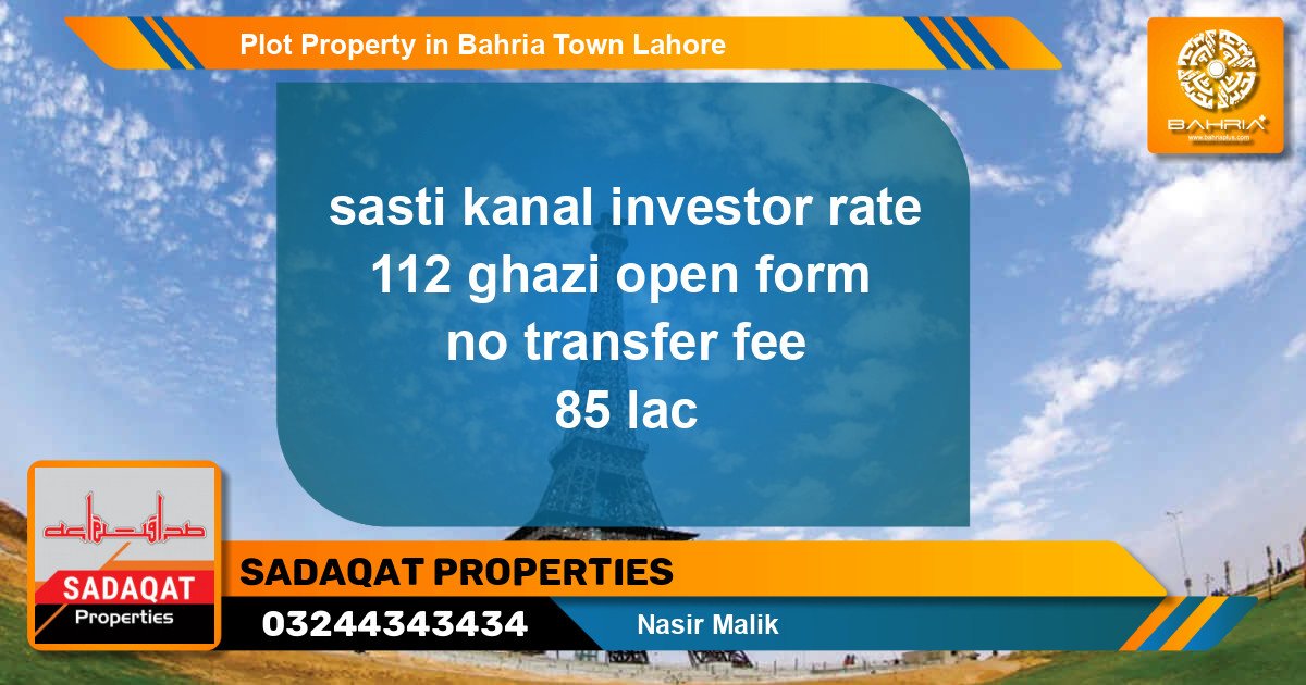 Residential Plot for Sale in Bahria Town, Lahore - (BP-44446)