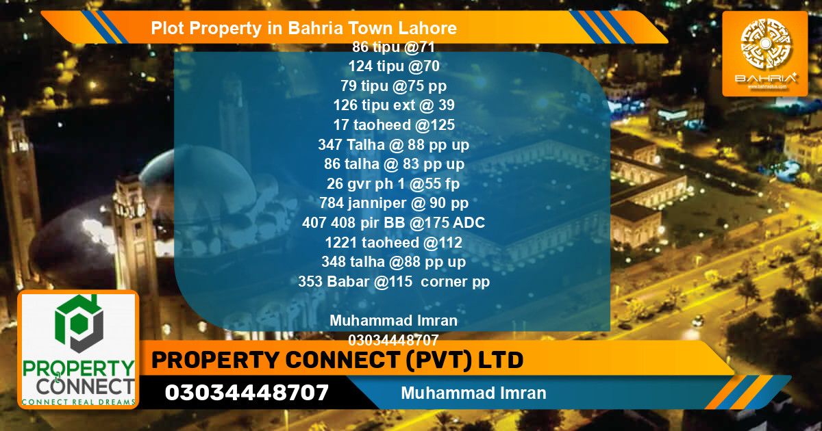 Residential Plot for Sale in Bahria Town, Lahore - (BP-44502)