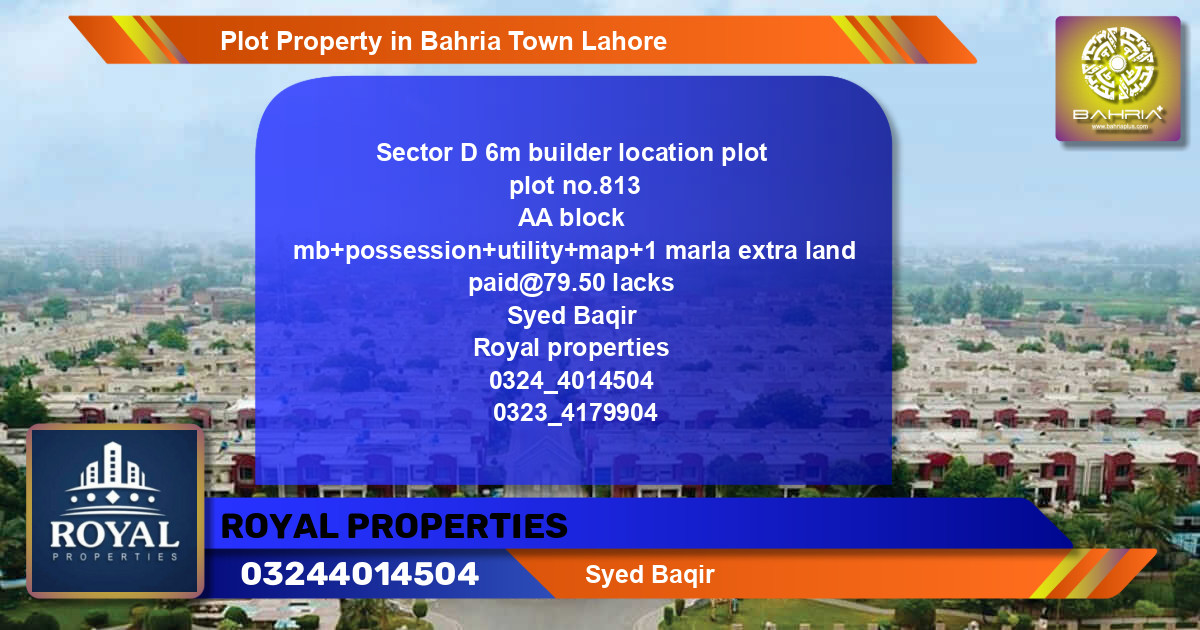 Residential Plot for Sale in Bahria Town, Lahore - (BP-44534)