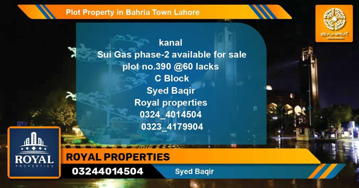 Residential Plot for Sale in Bahria Town, Lahore - (BP-44541)