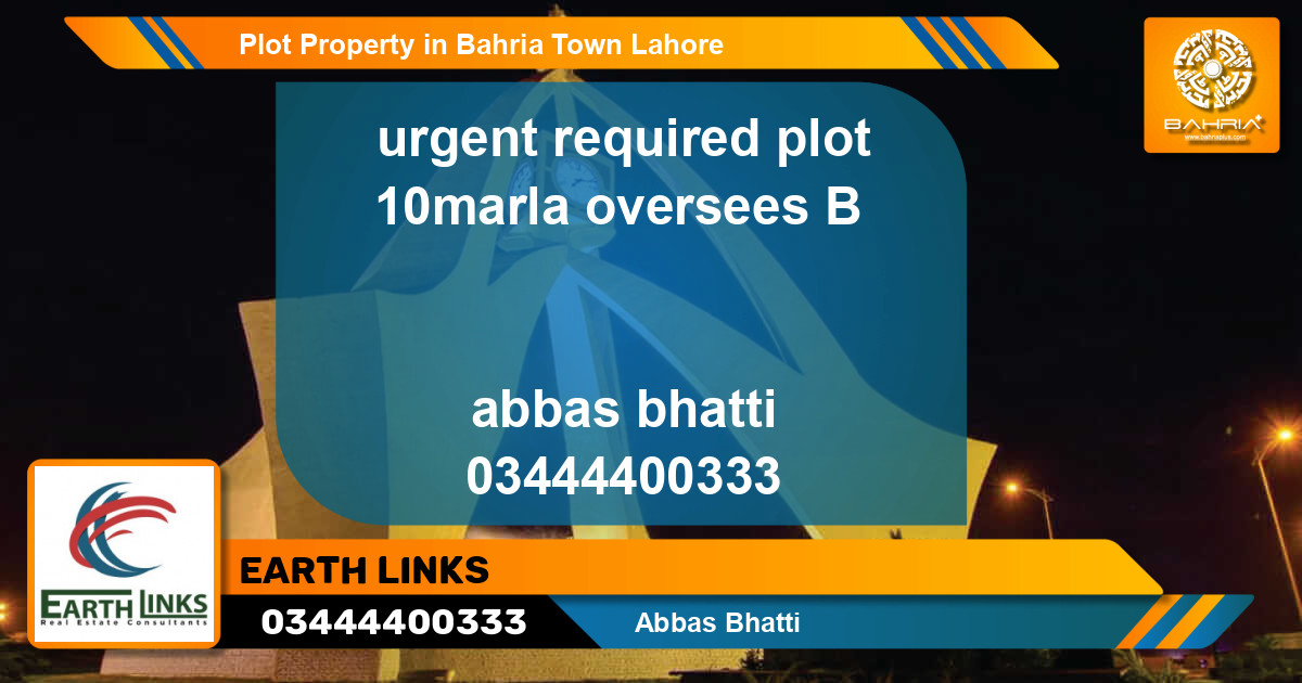 Residential Plot for Sale in Bahria Town, Lahore - (BP-44563)