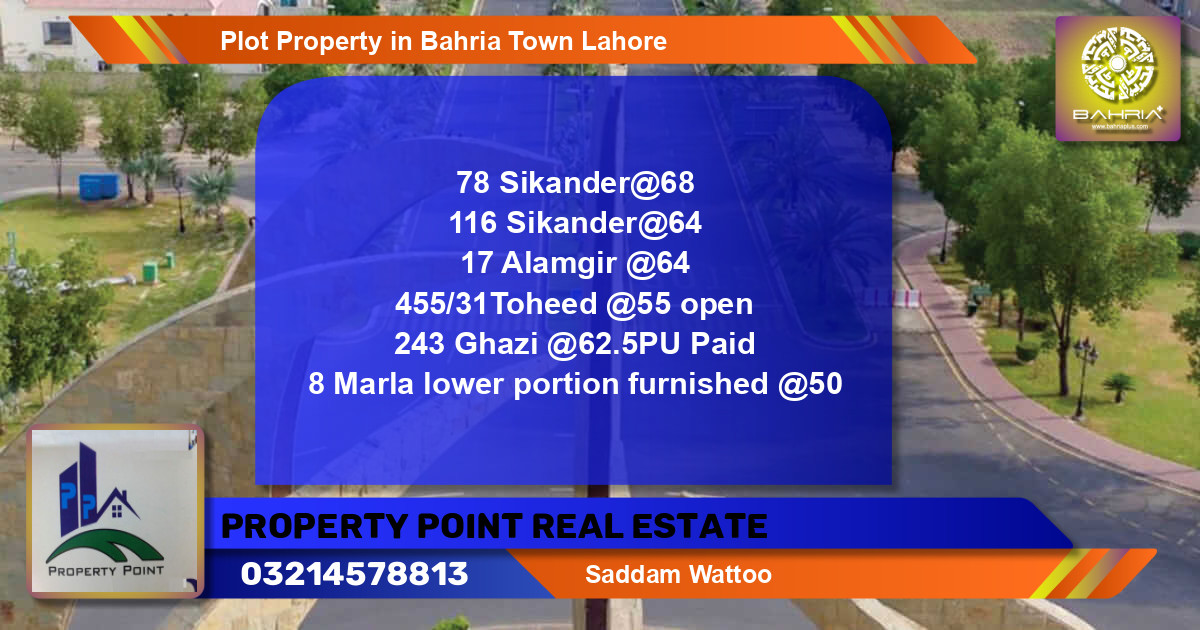 Residential Plot for Sale in Bahria Town, Lahore - (BP-44564)