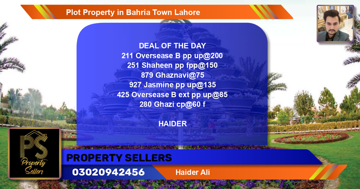 Residential Plot for Sale in Bahria Town, Lahore - (BP-44574)