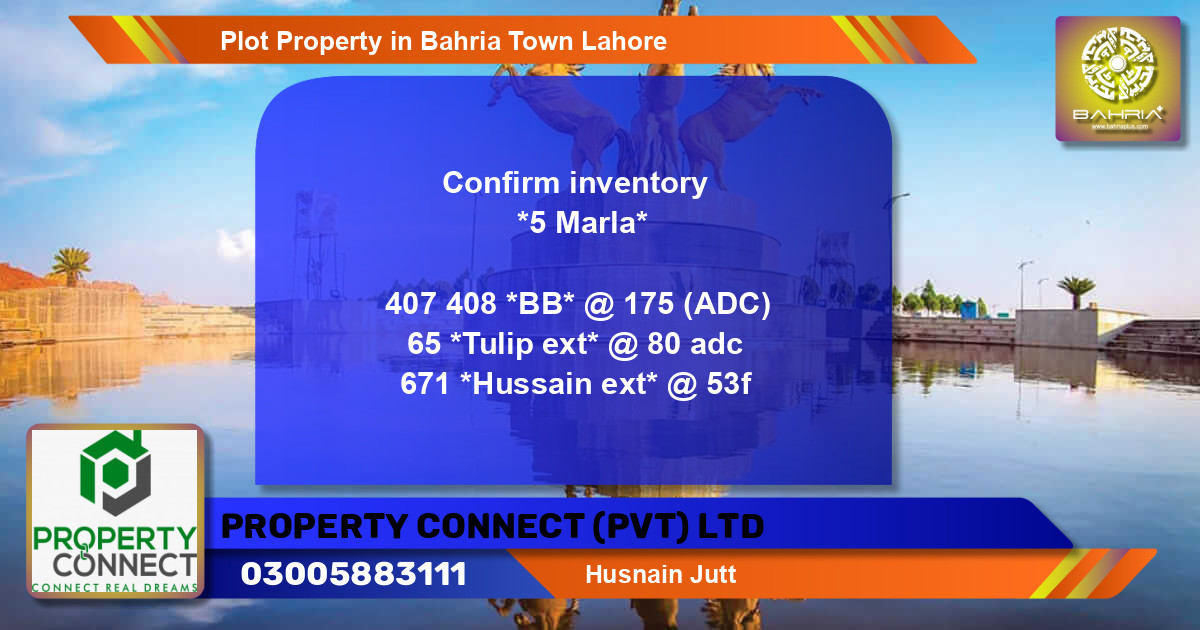 Residential Plot for Sale in Bahria Town, Lahore - (BP-44580)