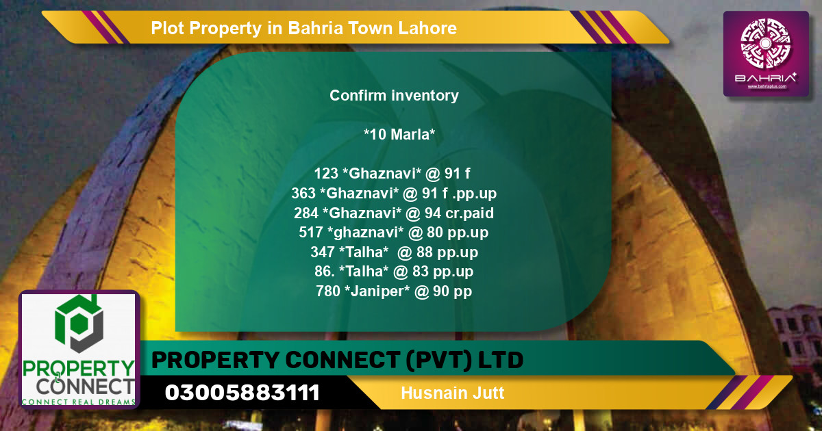 Residential Plot for Sale in Bahria Town, Lahore - (BP-44581)