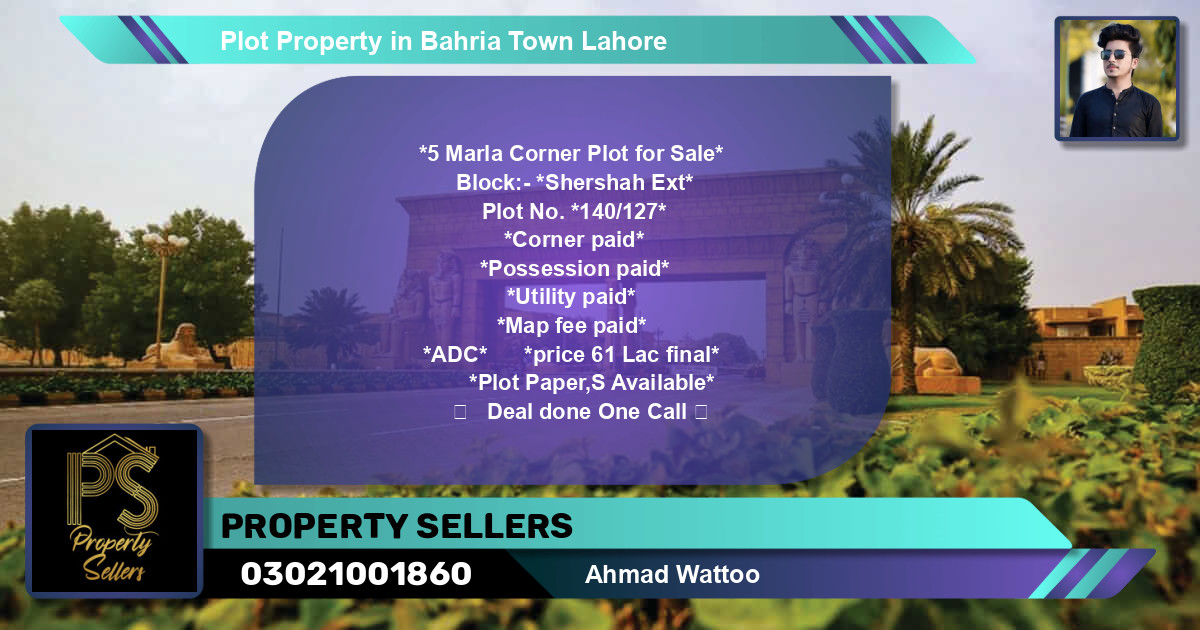 Residential Plot for Sale in Bahria Town, Lahore - (BP-44583)