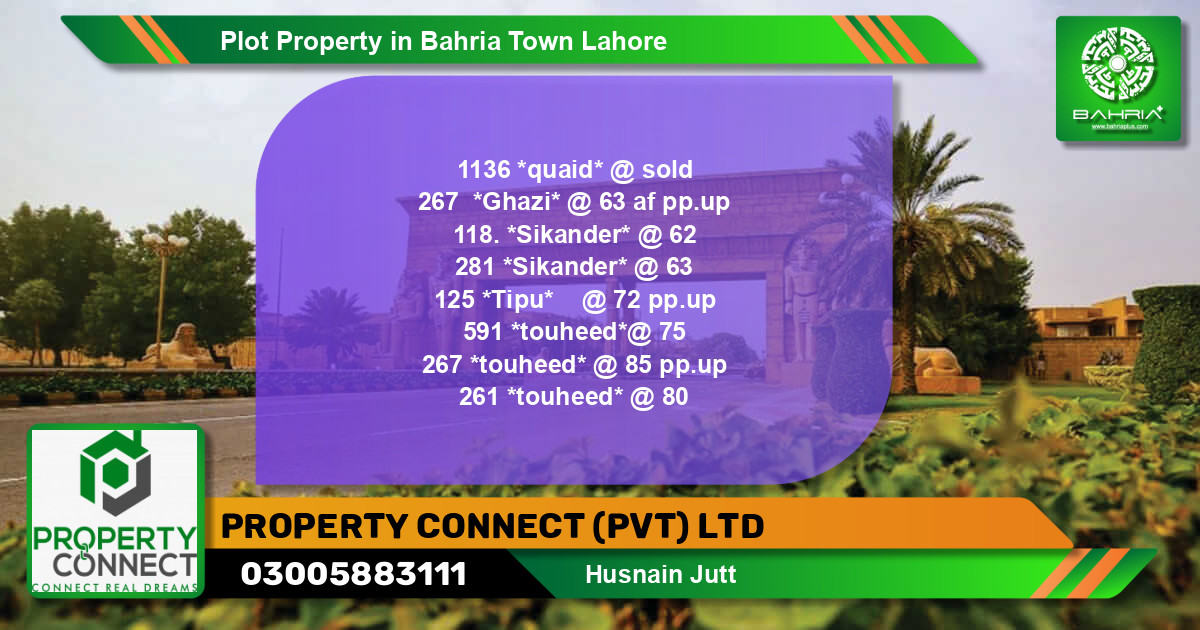 Residential Plot for Sale in Bahria Town, Lahore - (BP-44585)
