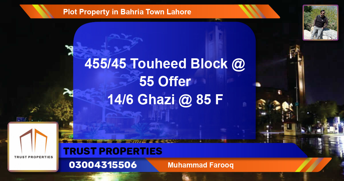 Residential Plot for Sale in Bahria Town, Lahore - (BP-44586)