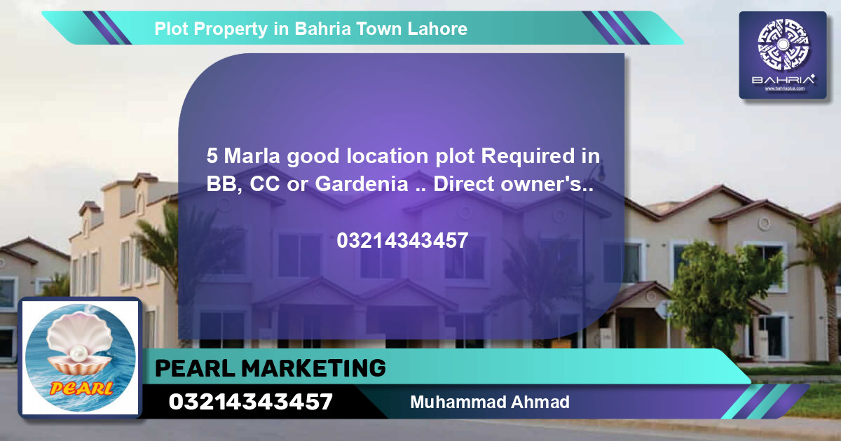Residential Plot for Sale in Bahria Town, Lahore - (BP-44606)