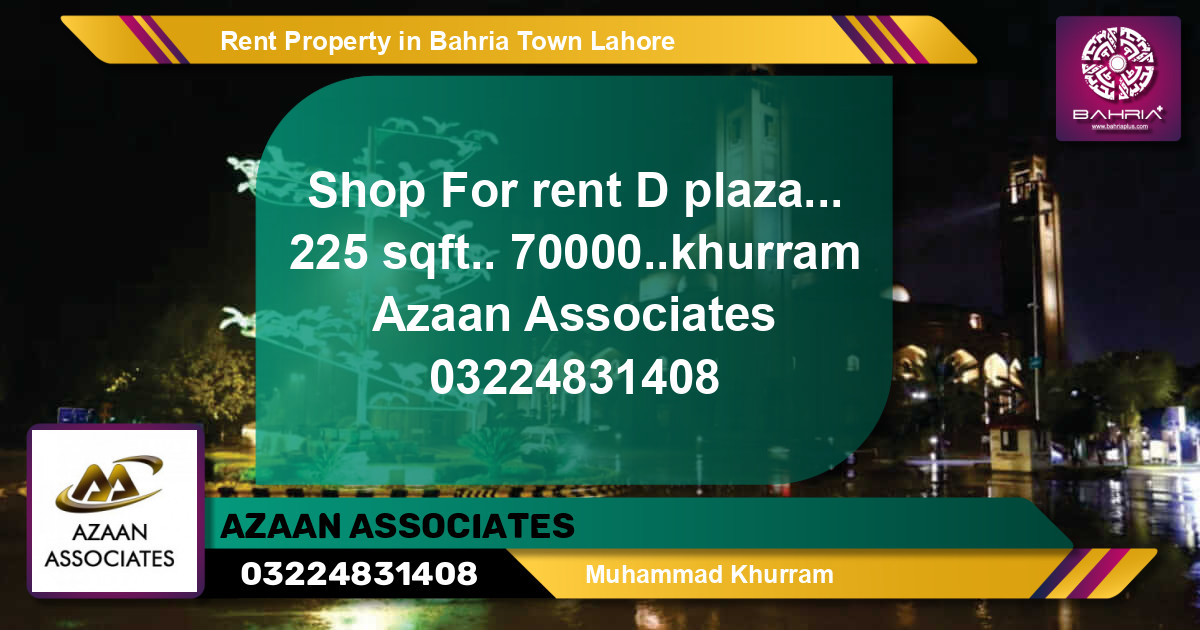 Residential Property for Rent in Bahria Town, Lahore - (BP-44640)