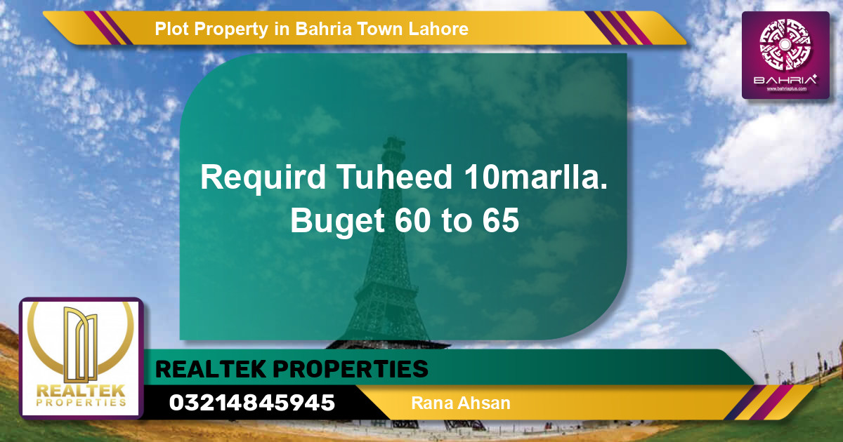 Residential Plot for Sale in Bahria Town, Lahore - (BP-44690)