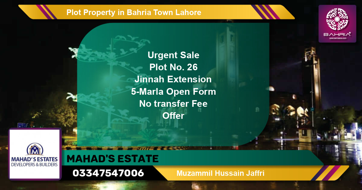 Residential Plot for Sale in Bahria Town, Lahore - (BP-44696)