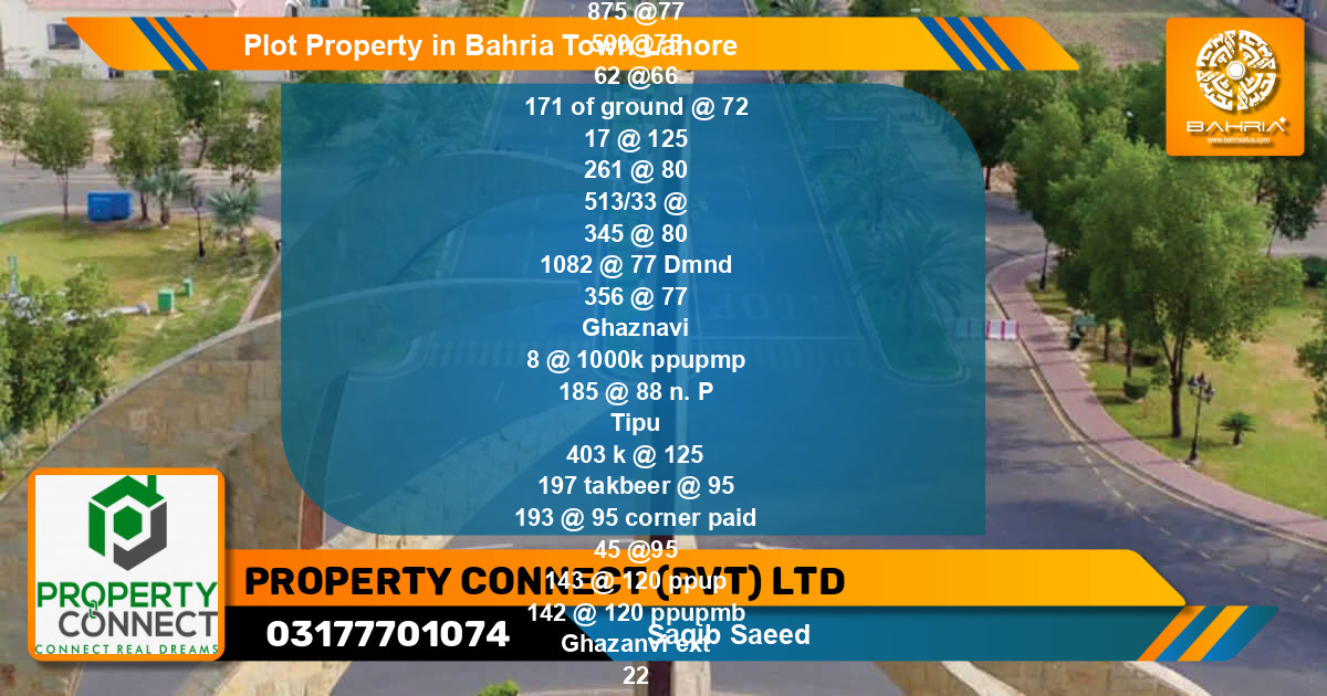 Residential Plot for Sale in Bahria Town, Lahore - (BP-44697)