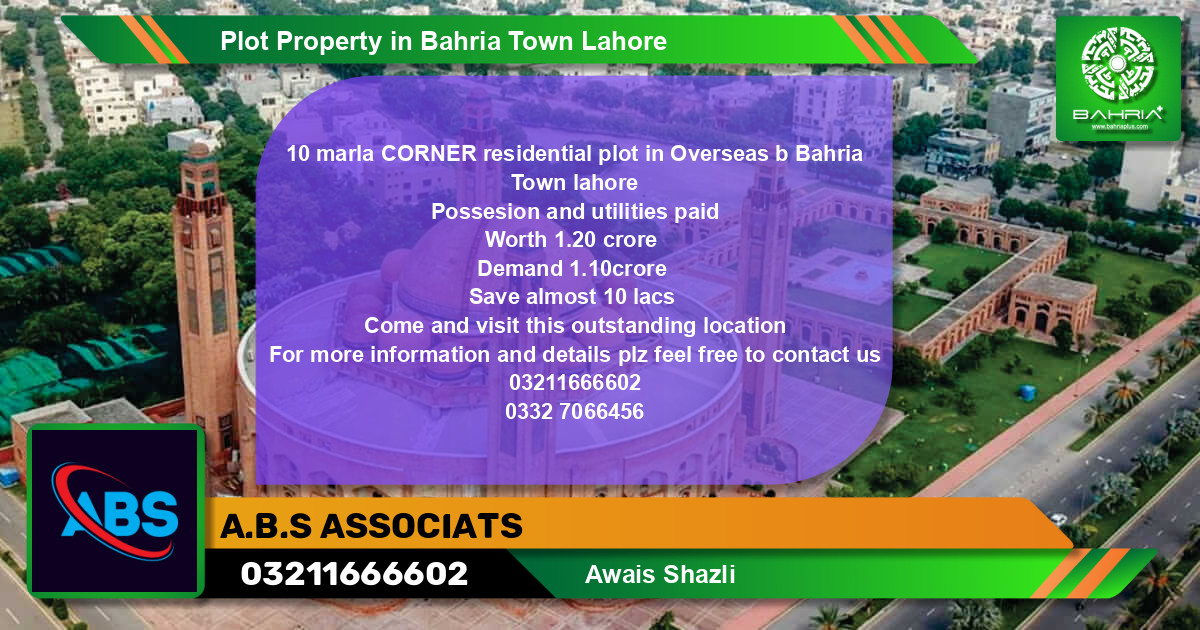 Residential Plot for Sale in Bahria Town, Lahore - (BP-44709)