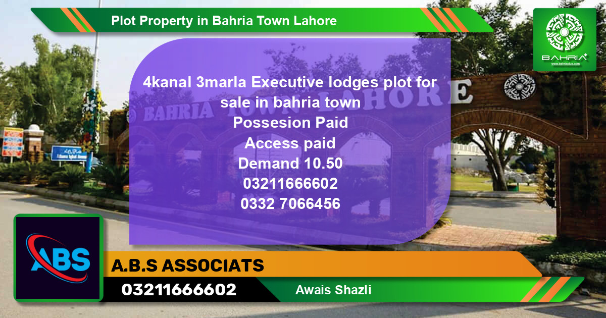 Residential Plot for Sale in Bahria Town, Lahore - (BP-44711)