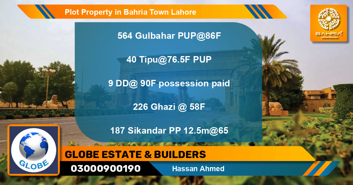Residential Plot for Sale in Bahria Town, Lahore - (BP-44719)