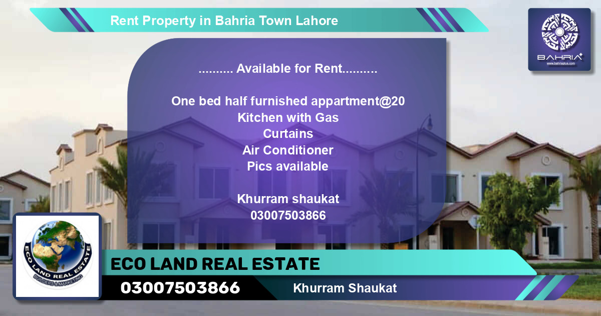 Residential Property for Rent in Bahria Town, Lahore - (BP-44725)