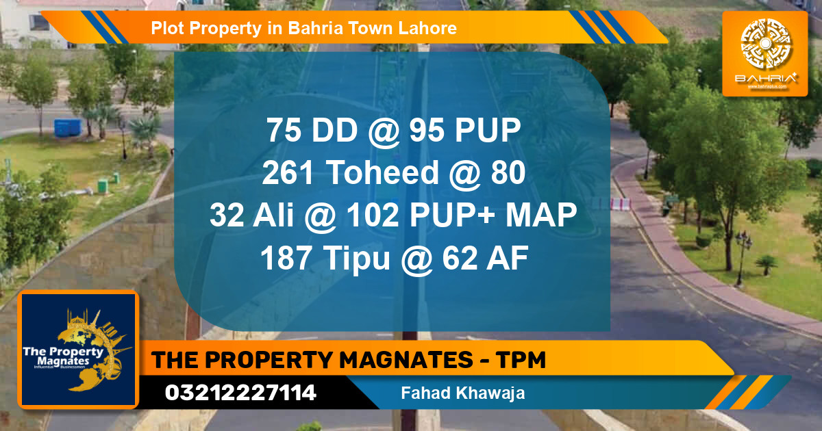 Residential Plot for Sale in Bahria Town, Lahore - (BP-44730)