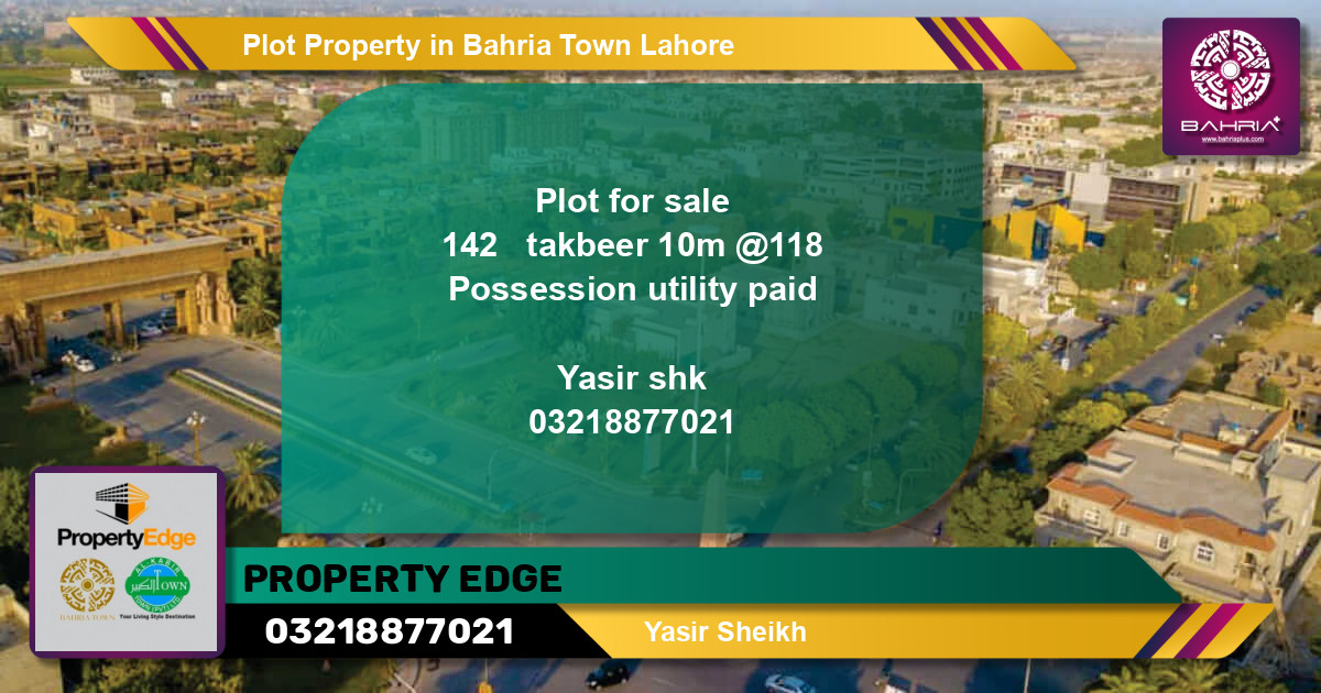 Residential Plot for Sale in Bahria Town, Lahore - (BP-44789)