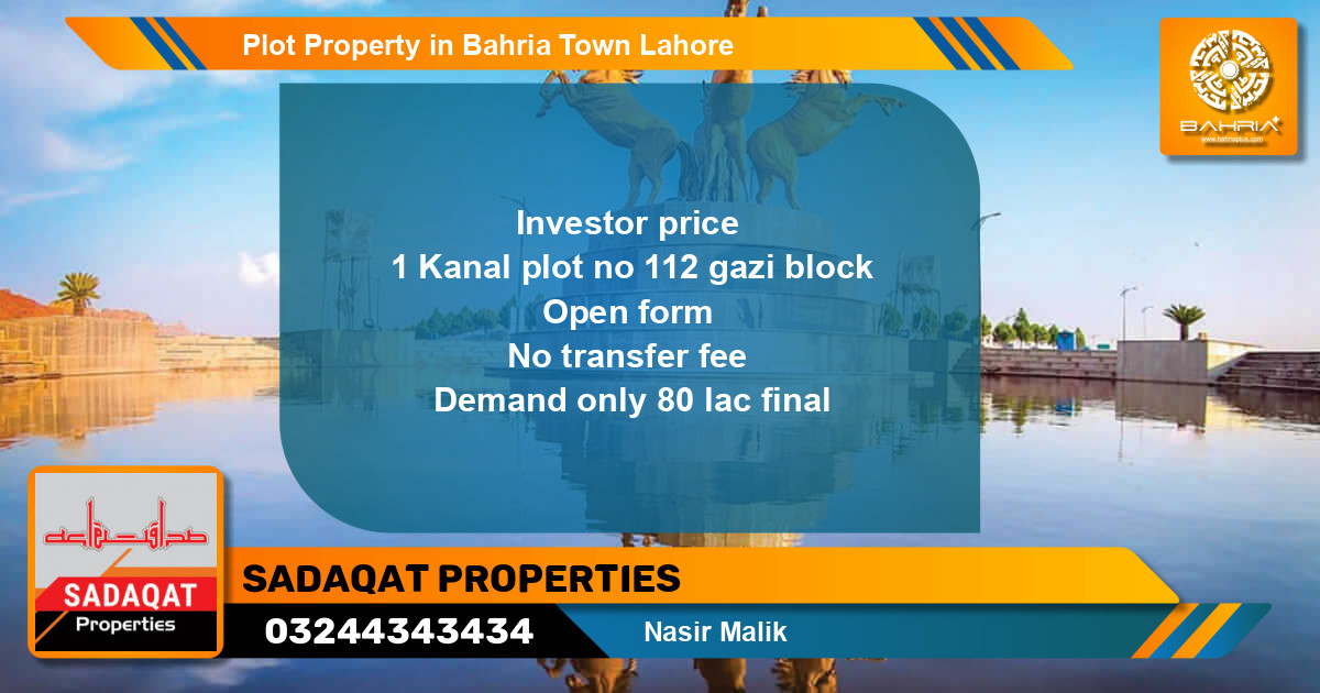 Residential Plot for Sale in Bahria Town, Lahore - (BP-44790)