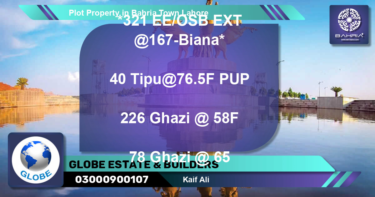 Residential Plot for Sale in Bahria Town, Lahore - (BP-44822)
