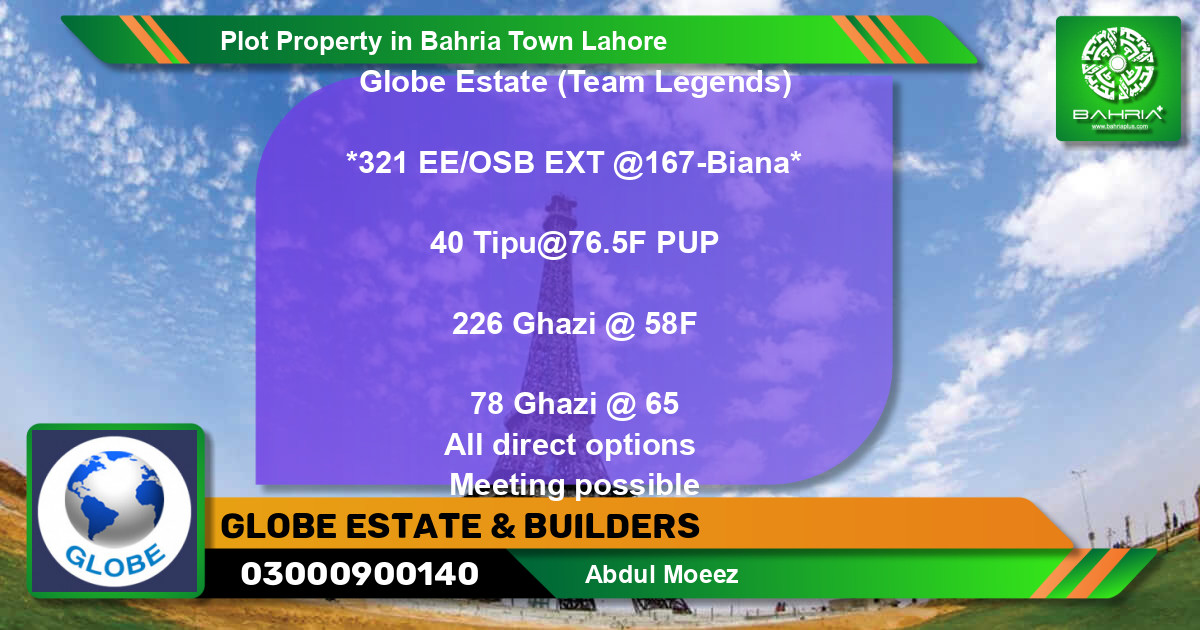 Residential Plot for Sale in Bahria Town, Lahore - (BP-44824)