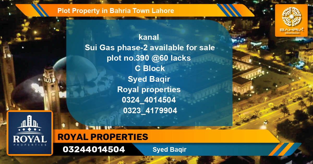 Residential Plot for Sale in Bahria Town, Lahore - (BP-44828)