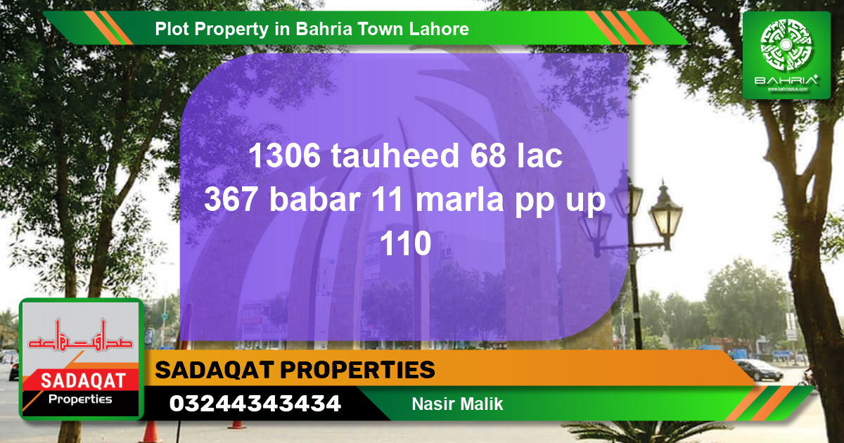 Residential Plot for Sale in Bahria Town, Lahore - (BP-44850)