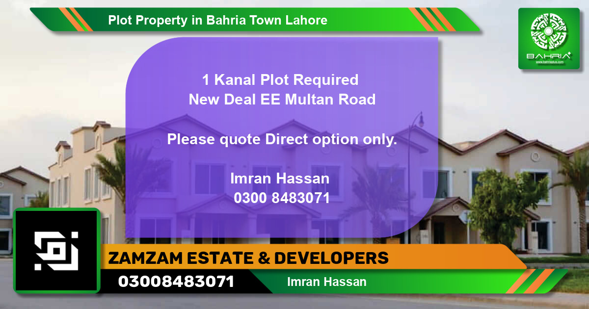 Residential Plot for Sale in Bahria Town, Lahore - (BP-44859)