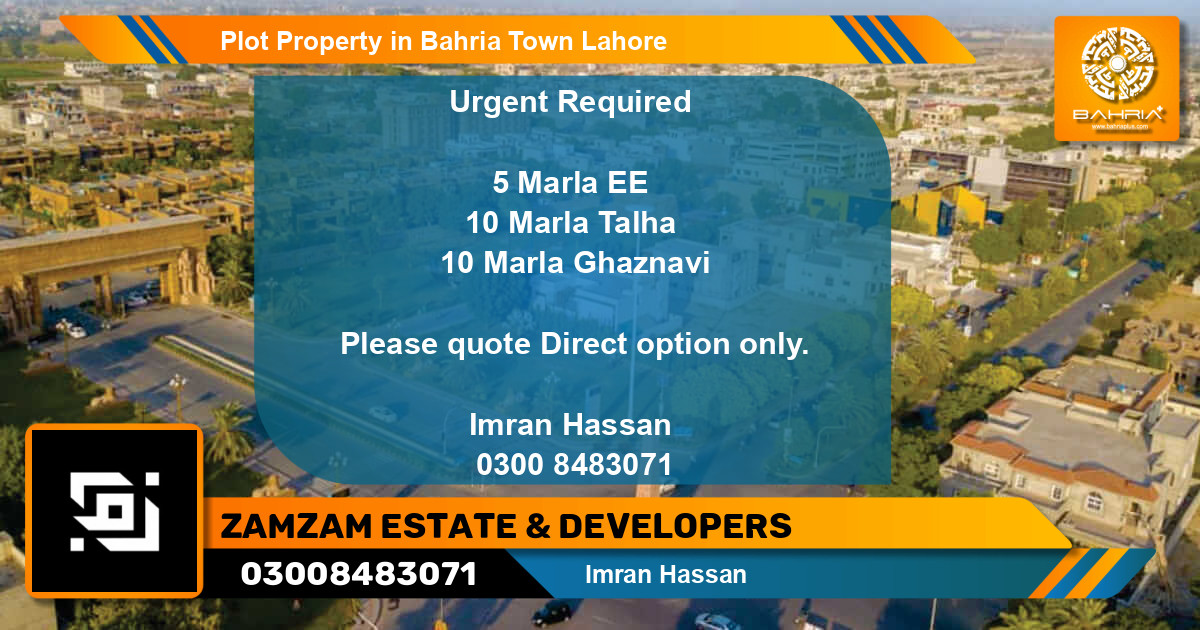 Residential Plot for Sale in Bahria Town, Lahore - (BP-44862)