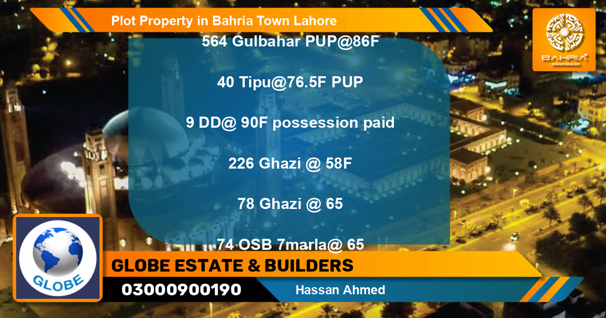 Residential Plot for Sale in Bahria Town, Lahore - (BP-44911)