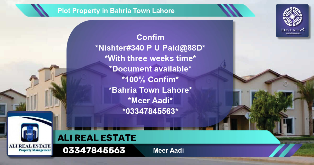 Residential Plot for Sale in Bahria Town, Lahore - (BP-44918)
