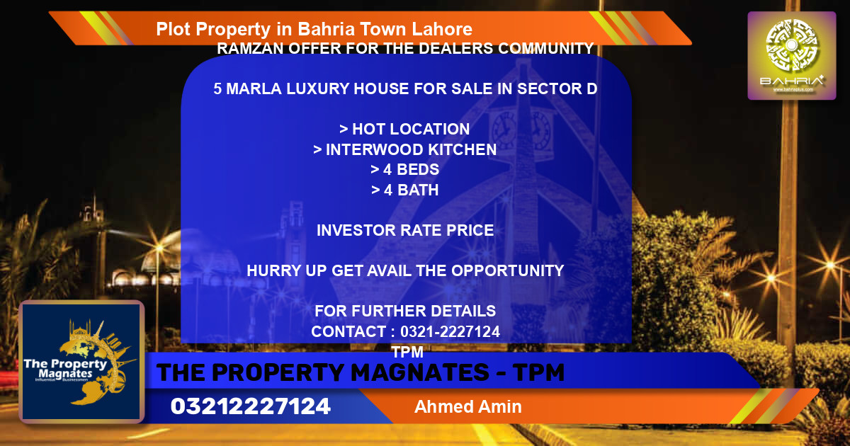 Residential Plot for Sale in Bahria Town, Lahore - (BP-44945)