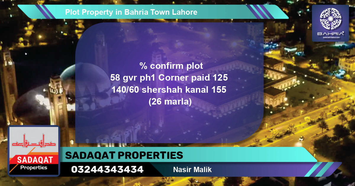 Residential Plot for Sale in Bahria Town, Lahore - (BP-44965)
