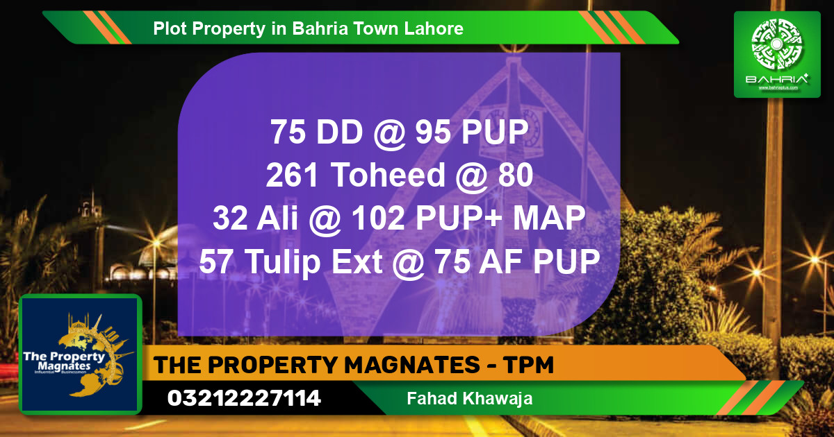 Residential Plot for Sale in Bahria Town, Lahore - (BP-44978)