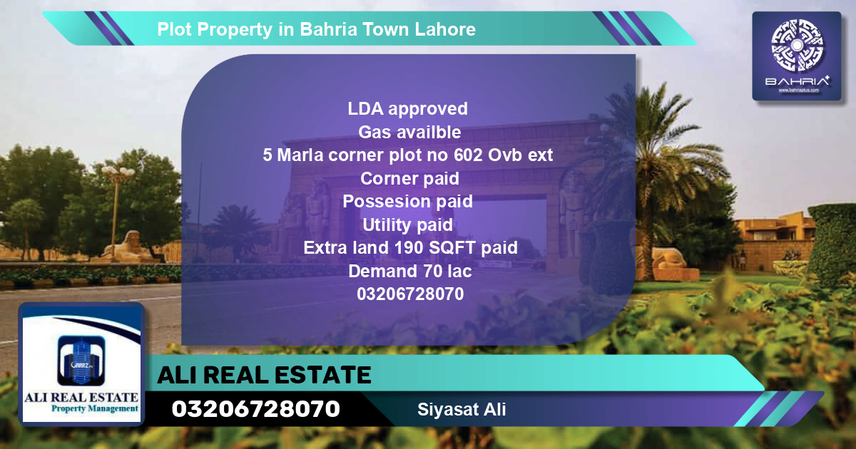 Residential Plot for Sale in Bahria Town, Lahore - (BP-44985)