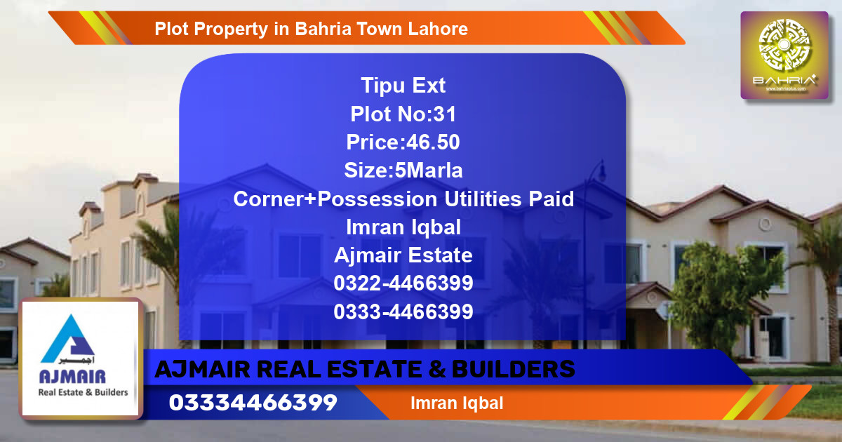 Residential Plot for Sale in Bahria Town, Lahore - (BP-44989)