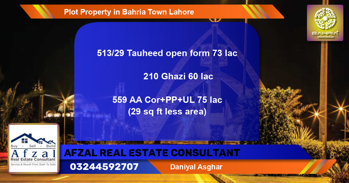 Residential Plot for Sale in Bahria Town, Lahore - (BP-44991)