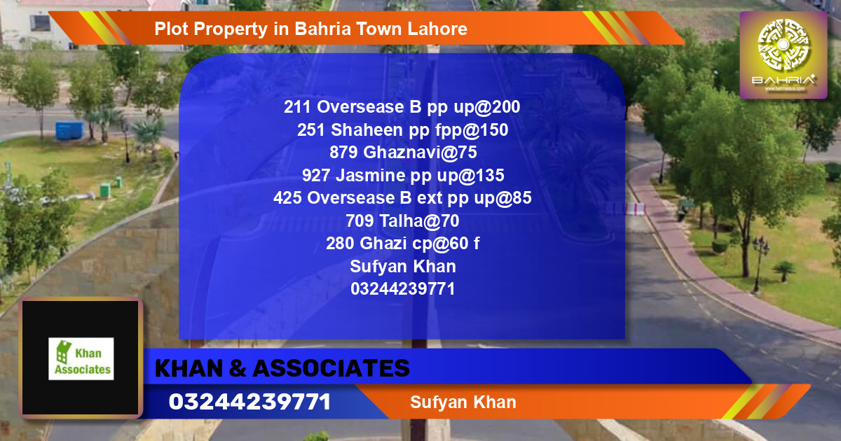 Residential Plot for Sale in Bahria Town, Lahore - (BP-45043)