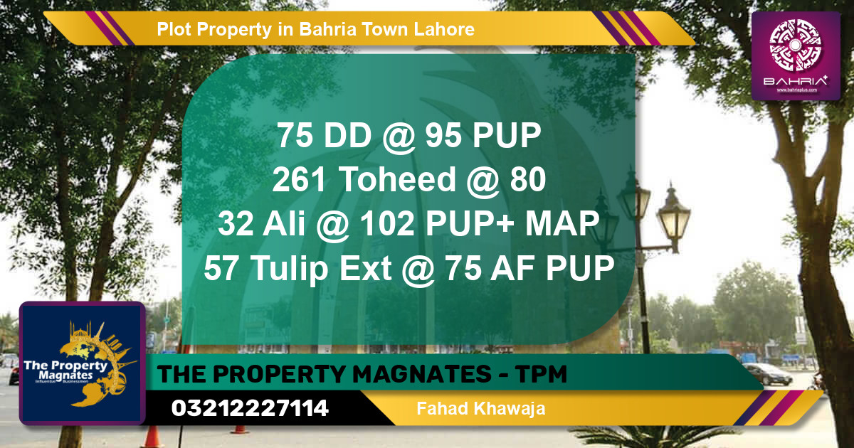Residential Plot for Sale in Bahria Town, Lahore - (BP-45052)