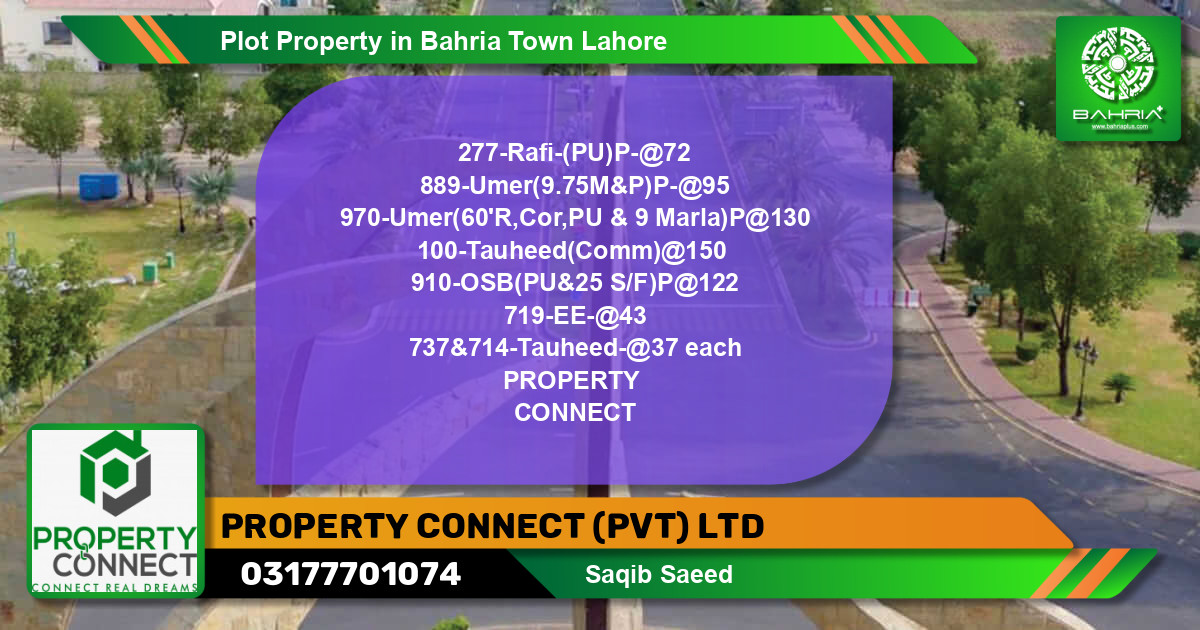 Residential Plot for Sale in Bahria Town, Lahore - (BP-45062)