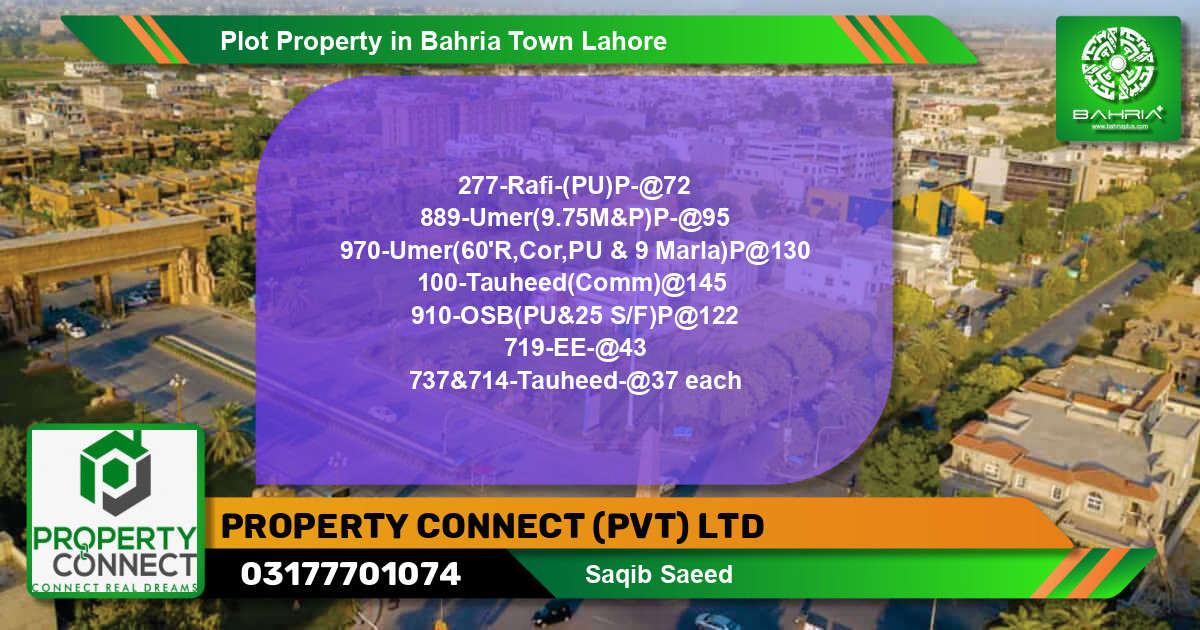 Residential Plot for Sale in Bahria Town, Lahore - (BP-45063)