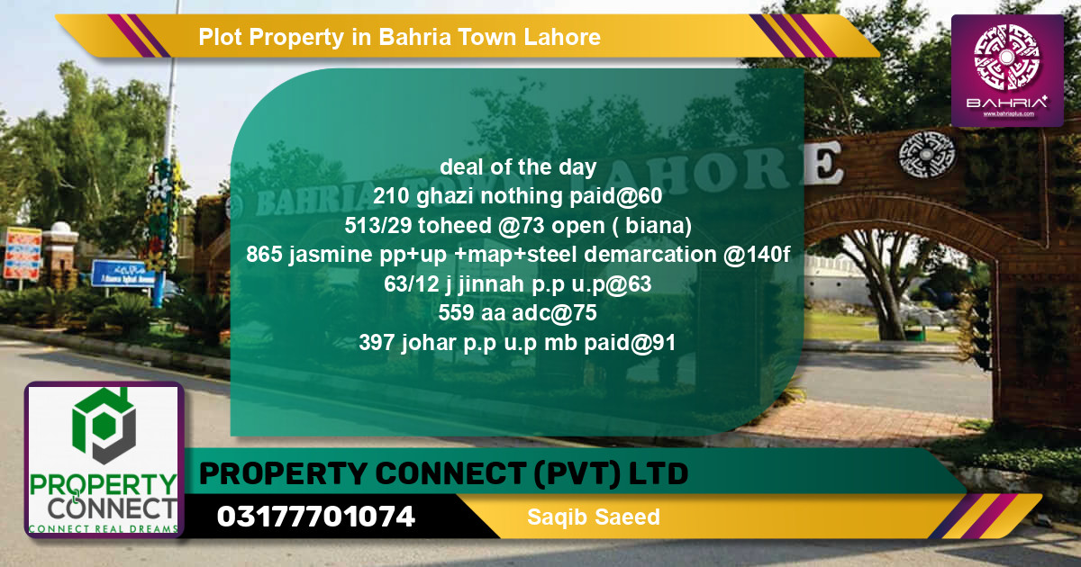 Residential Plot for Sale in Bahria Town, Lahore - (BP-45070)