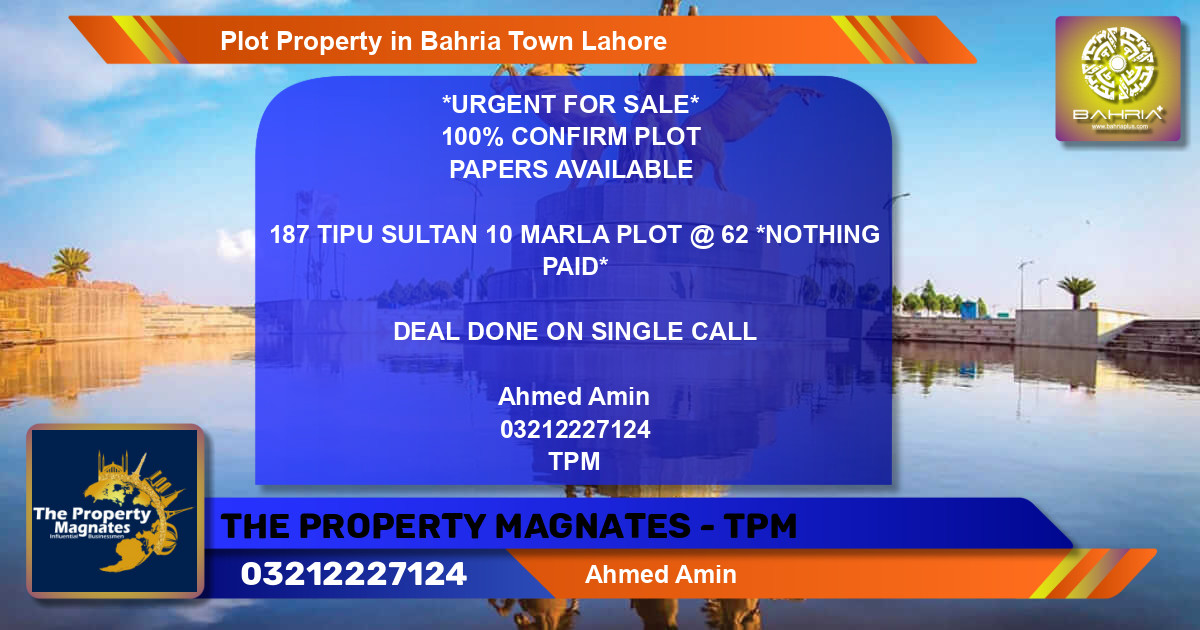 Residential Plot for Sale in Bahria Town, Lahore - (BP-45096)