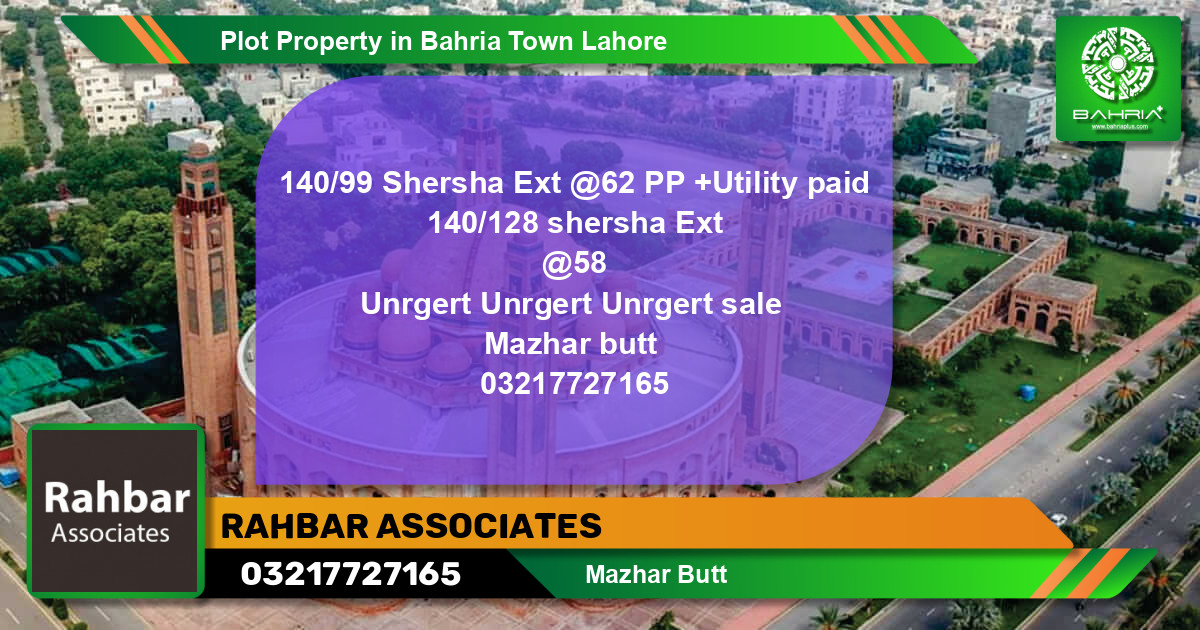 Residential Plot for Sale in Bahria Town, Lahore - (BP-45135)