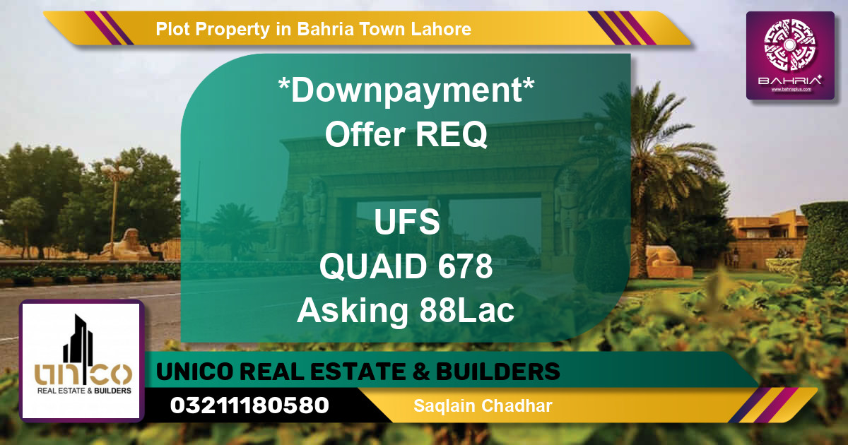 Residential Plot for Sale in Bahria Town, Lahore - (BP-45179)