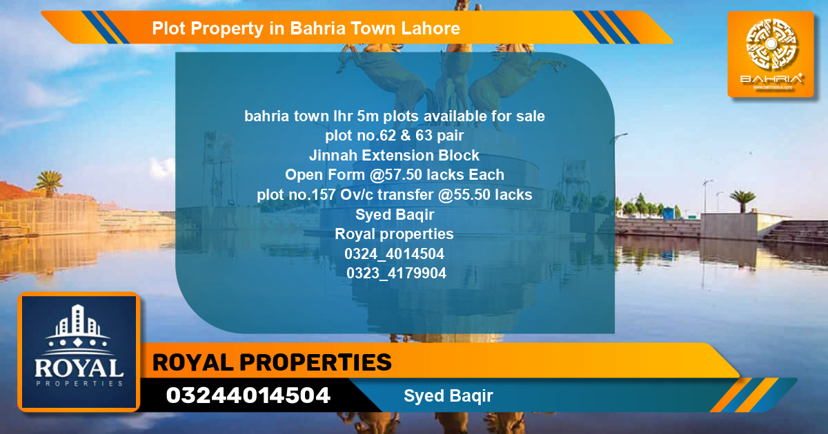 Residential Plot for Sale in Bahria Town, Lahore - (BP-45200)